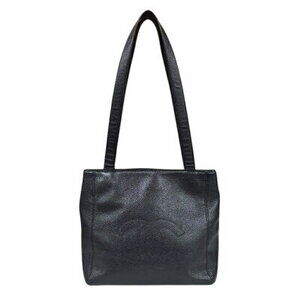 Chanel Coco Mark Shoulder Bag Leather Black